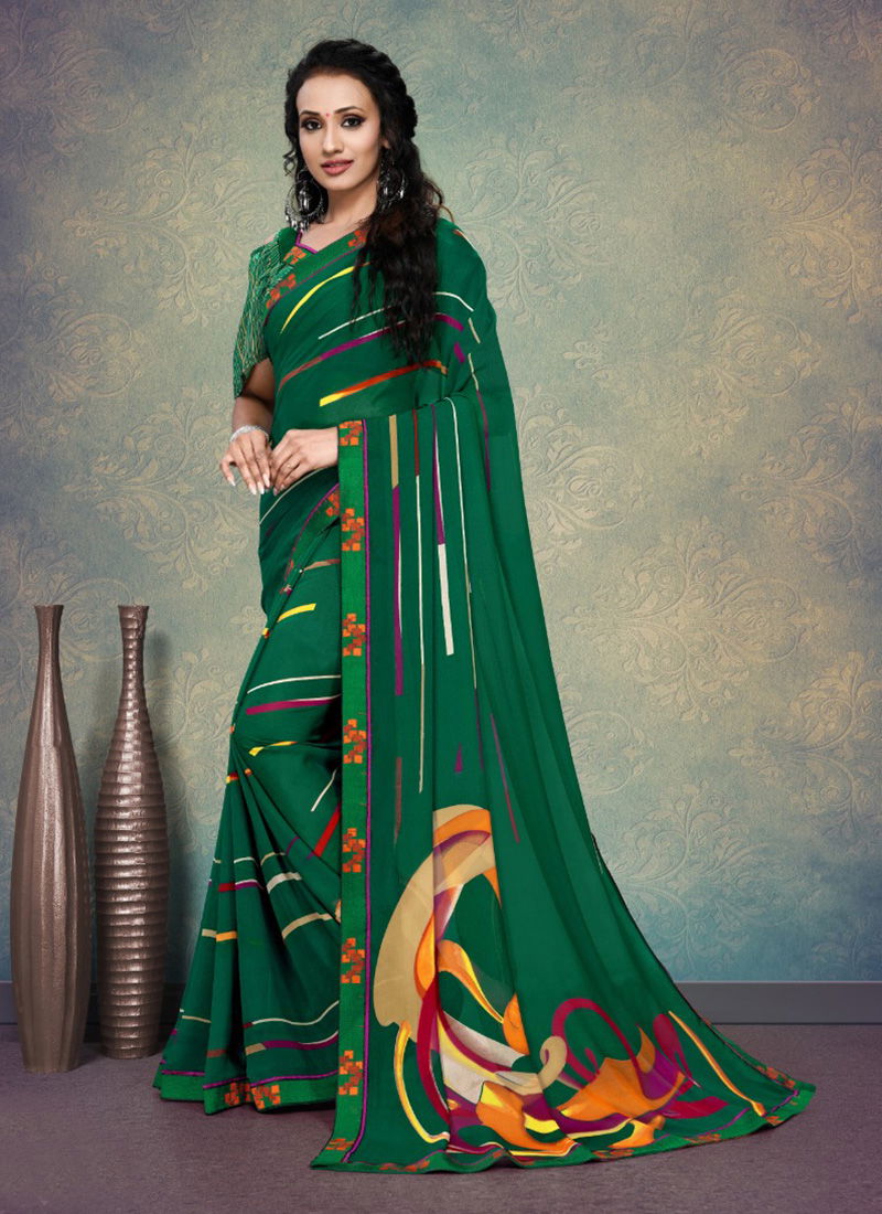 Desire Weightless Fancy Border And Printed Casual Party Wear Sarees 1992-1999